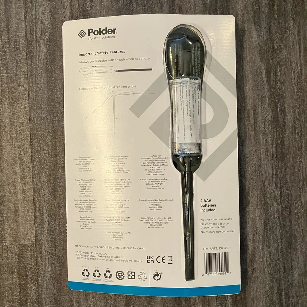 Polder instant read meat thermometer